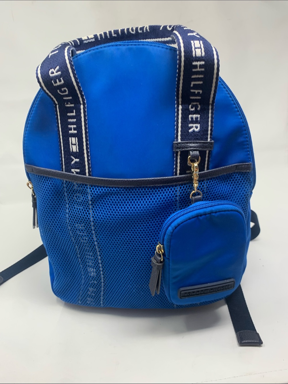 Tommy Hilfiger Royal Blue Logo-Trim Mini small Backpack